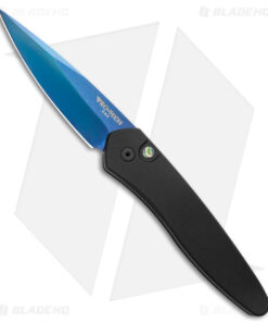 Pro-Tech Newport Tactical Automatic Knife Black Aluminum (3" Sapphire)