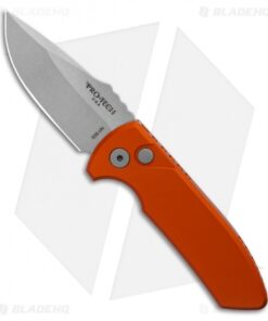 Pro-Tech Les George SBR Automatic Knife Orange Aluminum (2.6" Stonewash)
