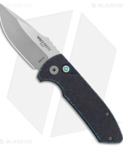 Pro-Tech SBR Micarta Custom Automatic Knife Black/Blue (2.6" Stonewash)