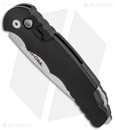 Pro-Tech TR-4 Automatic Knife Black Aluminum MOP Button (4" Compound Mirror) - Image 2