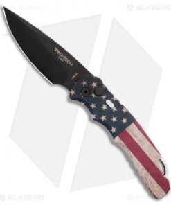 Pro-Tech TR-4 Automatic Knife Custom PK Vintage Flag (4" Black)
