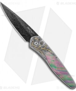 Pro-Tech Ultimate Custom Newport Knife Ti 24K Gold Engraved (3" Damascus)