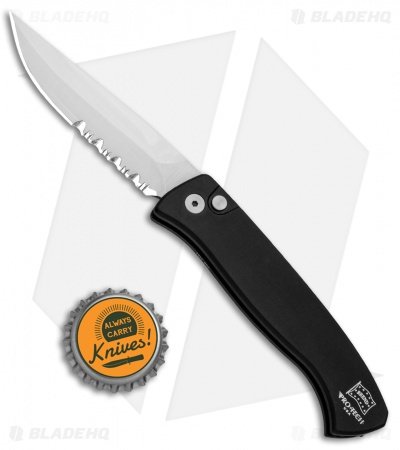 Pro-Tech Brend 2 Small Automatic Knife Black (2.9" Satin Serr) 1222 - Image 4