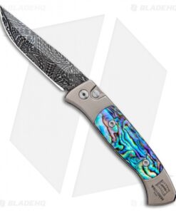 Pro-Tech Brend 2 Small Custom Automatic Knife Ti/Abalone (2.9" Damascus)