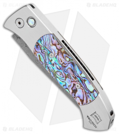 Pro-Tech Brend 3 Medium Automatic Knife Abalone (3.75" Chad Nichols Damascus) - Image 2