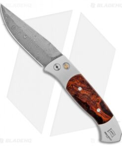 Pro-Tech Brend 3 Medium Automatic Knife Desert Iron Wood (3.75" Damascus)