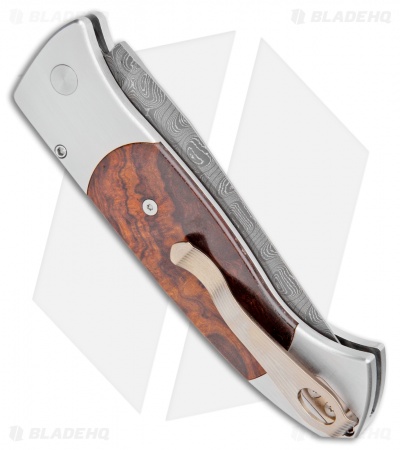 Pro-Tech Brend 3 Medium Automatic Knife Desert Iron Wood (3.75" Damascus) - Image 3