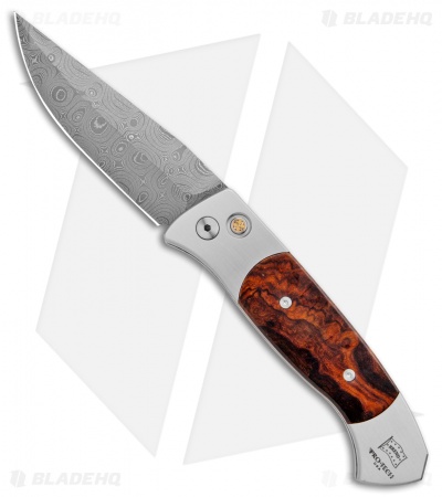 Pro-Tech Brend 3 Medium Automatic Knife Desert Iron Wood (3.75" Damascus)