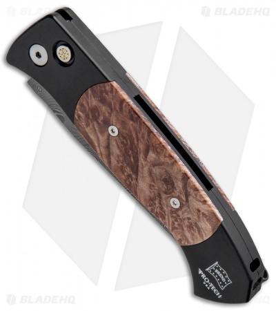 Pro-Tech Brend 3 Medium Custom Automatic Knife Cocobolo (3.75" Damascus) - Image 2