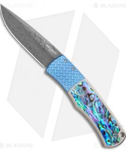 Pro-Tech Custom Magic BR-1 "Whiskers" Automatic Knife Ti/Abalone (3.1" Damascus)