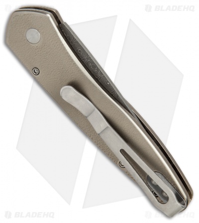 Pro-Tech Custom Newport Automatic Knife Bronze Ti/Mother of Pearl (3" Damascus) - Image 3