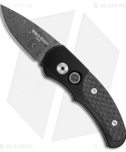 Pro-Tech Custom Runt J4 Automatic Knife Carbon Fiber (1.94" Damascus) 4404-D
