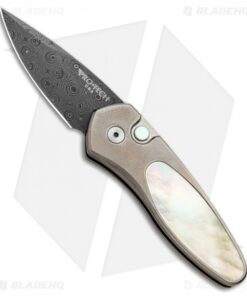 Pro-Tech Custom Sprint Automatic Knife w/ Gold Mother of Pearl (1.95" Damascus)