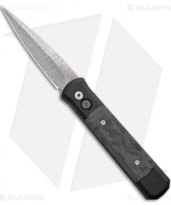 Pro-Tech Godfather Automatic Knife Black Carbon Fiber (4" Damasteel) 901-DM