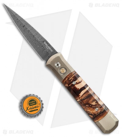 Pro-Tech Godfather Custom Automatic Titanium/Mastodon Ivory (Damascus) 2017 - Image 4