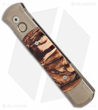 Pro-Tech Godfather Custom Automatic Titanium/Mastodon Ivory (Damascus) 2017 - Image 2