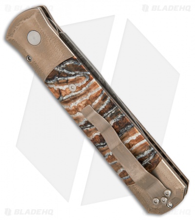 Pro-Tech Godfather Custom Automatic Titanium/Mastodon Tooth (Damascus) 2017 - Image 3
