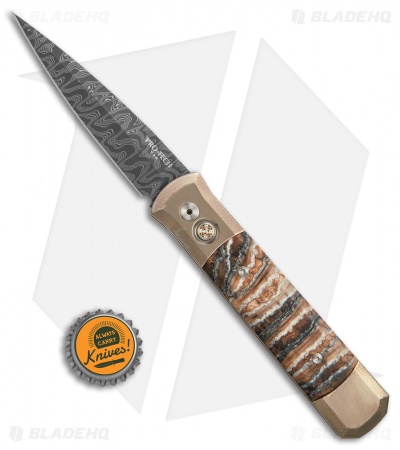 Pro-Tech Godfather Custom Automatic Titanium/Mastodon Tooth (Damascus) 2017 - Image 4