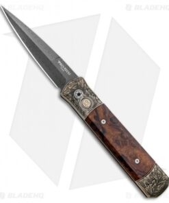 Pro-Tech Godfather Ultimate Custom Knife Titanium/Desert Ironwood (4" Damascus)