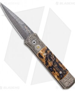 Pro-Tech Godson Ultimate Custom Titanium Knife Mastodon Bark (3.15" Damascus)