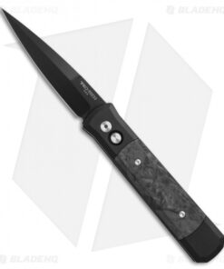 Pro-Tech Godfather Automatic Knife Black/Marbled CF (4" Black) 905-M