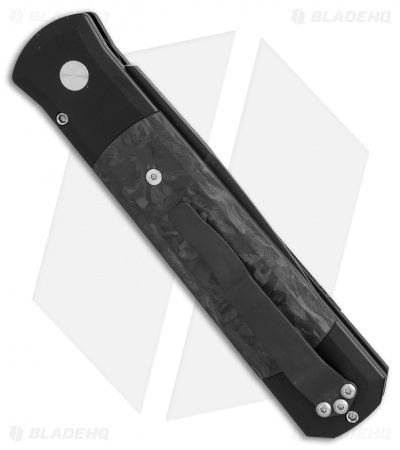 Pro-Tech Godfather Automatic Knife Black/Marbled CF (4" Black) 905-M - Image 3