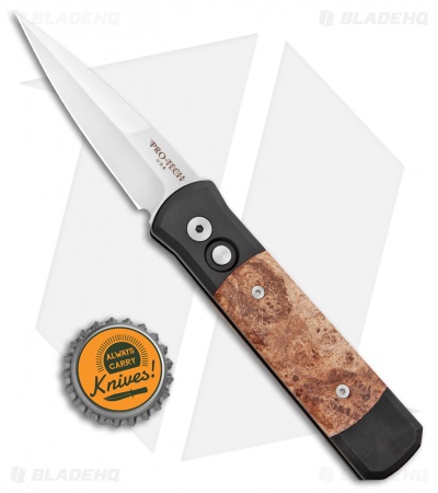 Pro-Tech Godson Automatic Knife Box Elder Burl (3.15" Satin) - Image 4