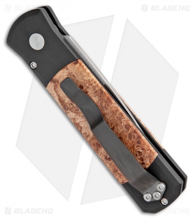 Pro-Tech Godson Automatic Knife Box Elder Burl (3.15" Satin) - Image 3