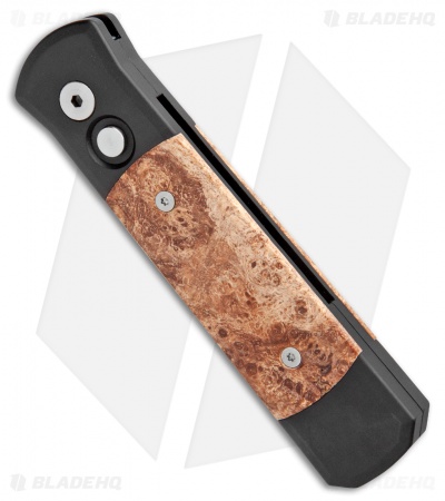 Pro-Tech Godson Automatic Knife Box Elder Burl (3.15" Satin) - Image 2