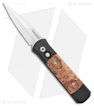 Pro-Tech Godson Automatic Knife Box Elder Burl (3.15" Satin)
