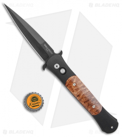 Pro-Tech Knives Large Don Knife Maple Burl (4.5" Black) 1907 - Image 4