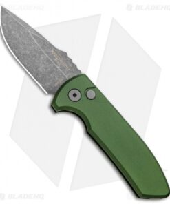 Pro-Tech Les George SBR Automatic Knife OD Green Aluminum (2.6" Acid Wash)