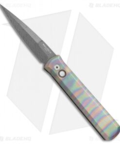 Limited Pro-Tech Custom Godfather Automatic Unique Heat Titanium (4" Damascus)