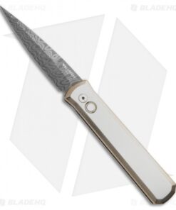 Limited Pro-Tech Custom Godfather Automatic Two-Tone Titanium (4" Damascus)