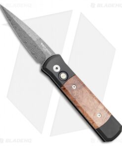 Protech Godson Limited Edition Automatic Knife Maple Burl (3.15" Damascus) 706-D