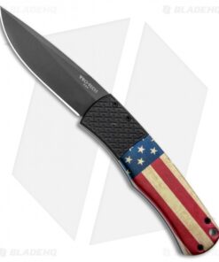 Pro-Tech Magic "Whiskers" Automatic Knife PK Vintage Flag (3.125" Black)