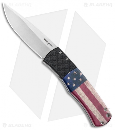 Pro-Tech Magic "Whiskers" Automatic Knife PK Vintage Flag (3.125" SW )