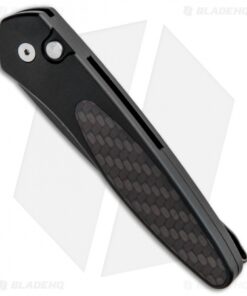 Alternative view of Pro-Tech Newport Automatic Knife Black Aluminum Red Carbon Fiber (3" Black)