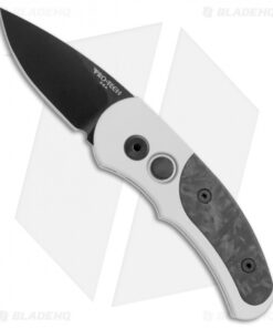 Pro-Tech Runt J4 Automatic Knife Silver/Marble Carbon Fiber (1.94" Black) 4400-M