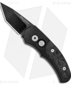 Pro-Tech Runt J4 Tanto Automatic Knife Marbled Carbon Fiber (1.94" Black)