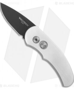Pro-Tech Runt J4 Automatic Knife Silver Al (1.9" Black) 4417
