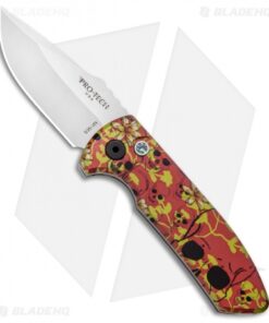 Pro-Tech SBR PK #1 Custom Anodized Skull Red Automatic Knife (2.6" Stonewash)