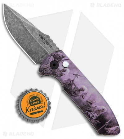 Pro-Tech SBR PK #7 Custom Anodized Automatic Knife (2.6" Acid Wash) - Image 2