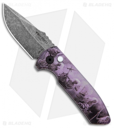 Pro-Tech SBR PK #7 Custom Anodized Automatic Knife (2.6" Acid Wash)