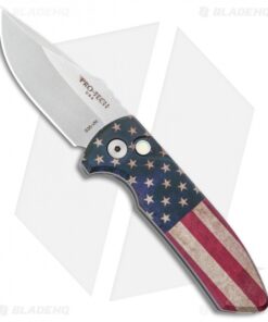 Pro-Tech SBR PK Custom Anodized Automatic Knife Vintage Flag (2.6" Stonewash)