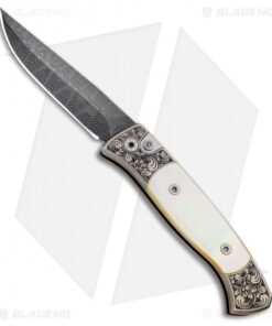 Pro-Tech Brend 2 Small Ultimate Custom Auto Knife Gold Lip Pearl (2.9" Damascus)
