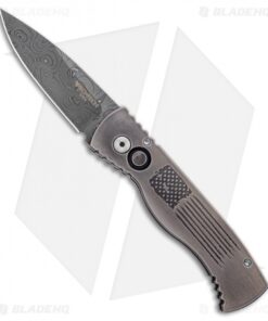 Pro-Tech TR-2 Steel Custom USA 1 Flag Automatic Knife (3" Damascus)