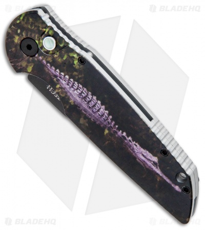 Pro-Tech TR-3 Automatic Knife Custom PK Anodized "Croc" Print (3.5" Black) - Image 2
