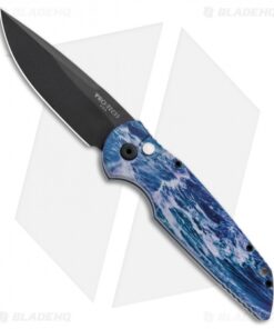 Pro-Tech TR-3 Automatic Knife Custom PK Anodized "Blue Abyss" Print (3.5" Black)