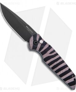 Pro-Tech TR-3 Automatic Knife Custom PK Anodized Zebra Print (3.5" Black)